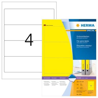 HERMA Ordneretiketten A4 gelb 192x61 mm Papier opak 400 St.