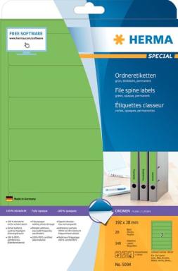 HERMA Ordneretiketten A4 grün 192x38 mm Papier opak 140 St.