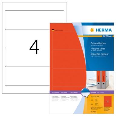 HERMA Ordneretiketten A4 rot  192x61 mm Papier opak 400 St.