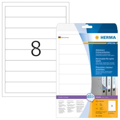 HERMA Ordneretiketten A4 weiß 192x34 mm ablösb. opak 200 St.
