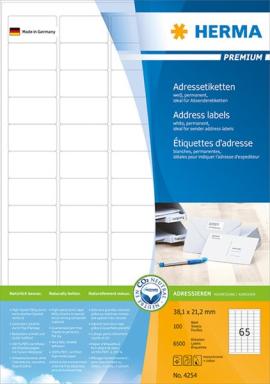 HERMA Premium - Permanent selbstklebende, matte laminierte Adressetiketten aus 