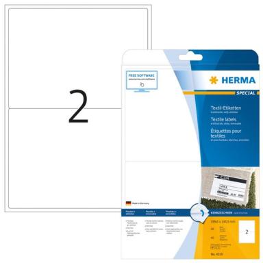 HERMA Textil/Namensetiketten A4 199,6x143,5mm weiß     40St.