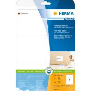 HERMA Universal-Etiketten PREMIUM, 99,1 x 93,1 mm, weiß mit Rand, selbstklebend