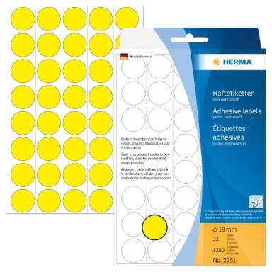 Image HERMA_Vielzwecketiketten_gelb_19_mm_rund_Papier_img1_3799527.jpg Image