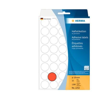 HERMA Vielzwecketiketten rot  19 mm rund Papier 1280 St.