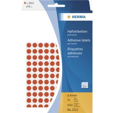 HERMA Vielzwecketiketten rot   8 mm rund Papier 5632 St.
