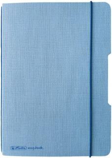 Notizheft flex Leinen A6,40 Blatt, hellblau, punktiert, für flex, FSC Mix