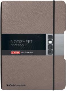 Notizheft flex Lederoptik A6, 40 Blatt taupe, punktiert, FSC Mix