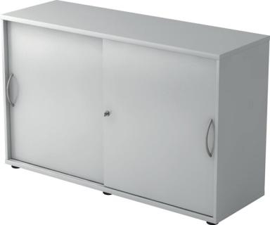 Schiebetürschrank 2 Ordnerhöhen 120 cm Korpus und Front Grau