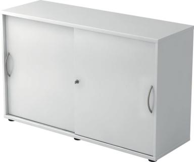 Schiebetürschrank 2 Ordnerhöhen 120 cm Korpus und Front Weiß