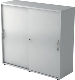 Schiebetürschrank 3 Ordnerhöhen 120 cm Korpus und Front Grau