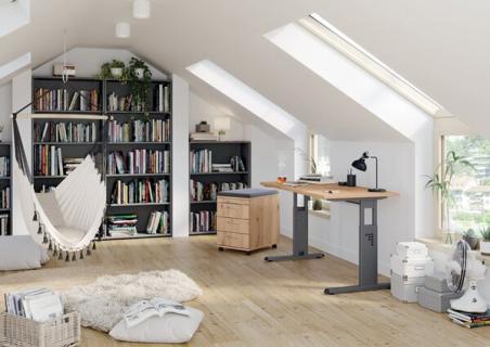 Rollcontainer 58 cm, 3 Schübe, Schloß Korpus und Front Assteiche