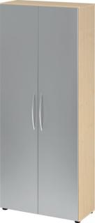 Schrank 5 Ordnerhöhen, 34,6 cm tief BM Korpus Ahrorn, Front Silber