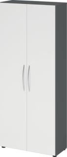 HAMMERBACHER Aktenschrank 4100, V4100/G/W/BM grafit, weiß 4 Fachböden 80,0 x 34,6 x 188,0 cm