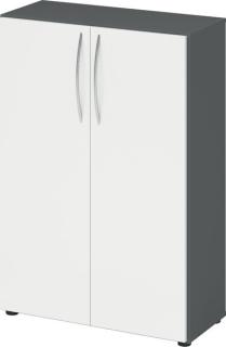 HAMMERBACHER Aktenschrank 4550, V4550/G/W/BM grafit, weiß 2 Fachböden 80,0 x 34,6 x 114,4 cm