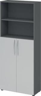 HAMMERBACHER Regalschrank 4770, V4770/G/5/BM grafit, lichtgrau 3 Fachböden 80,0 x 34,6 x 188,0 cm