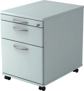 Rollcontainer 58 cm, 1 Schub, Schloß Korpus und Front Grau