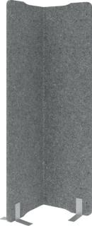 Akustikstellwand eckig 100 x 180 cm grau-meliert, Filzoptik, V-Cut für