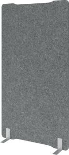 Akustikstellwand gerade 100 x 180 cm grau-meliert, Filzoptik, freistehend