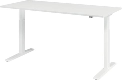 Sitz-Steh-Schreibtisch elektrisch 180 x 80 cm, Weiß/Weiß, rechteckig