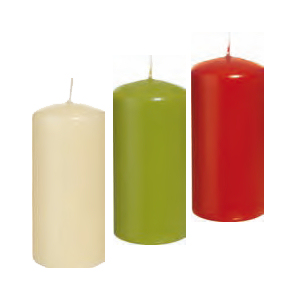 HOME FASHION Stumpenkerze 100 x 60 mm | Farbe: grün, creme, rubin<br>Material: Paraffinwachs, Brenndauer: ± 28 h