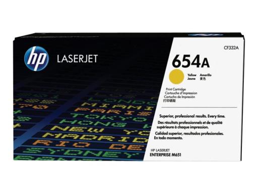 HP 654A Gelb LaserJet Tonerpatrone (CF332A)