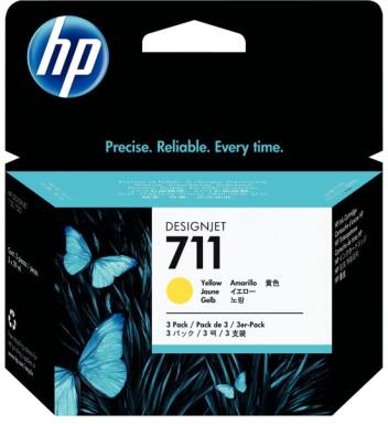 HP 711 3er Pack Gelb Tintenpatrone