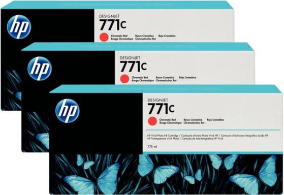 HP 771C 3er Pack Chromatic Red Tintenpatrone