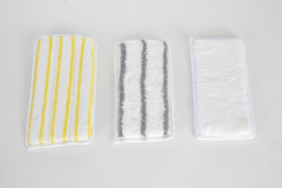Handpad/Mikrofaserpad 11,5 x 25 cm | weiß mit grauen Borstenstreifen 
