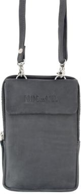 Handy Umhängetasche Loris, Leder, grau 6 Kreditkartenfächer