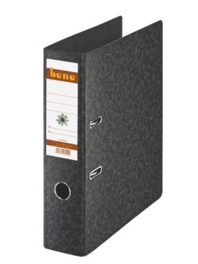 Hartpappe-Ordner No.1, A4 8cm, schwarz, mit aufgeklebtem Rücken-