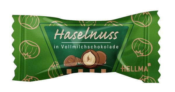 Haselnuss in Vollmilch, 380er Pack veredelt mit Kakaopulver, glutenfrei