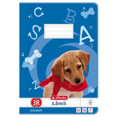Heft A4, 16 Blatt, 80g, LIN 03/R liniert m.R., FSC Mix, Hund