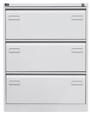 Hängeregistraturschrank, doppelbahnig, 3 Hängeregistraturen, grau