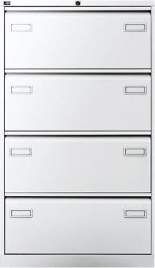 Hängeregistraturschrank, doppelbahnig, 4 Hängeregistraturen, grau