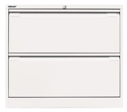 Hängeregistraturschrank, doppelbahnig, weiß, 2 Hängeregistraturschubladen