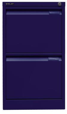 Hängeregistraturschrank, einbahnig, 2 Hängeregistraturen, blau