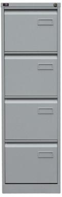 Hängeregistraturschrank, einbahnig, 4 Hängeregistraturen, silber