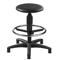 Hocker,H 590-840mm,Sitz gepolstert,m. Gleitern,Gasfeder,Fußring,Gestell Kunstst.