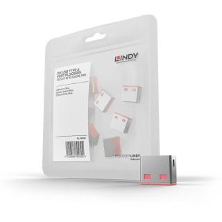 LINDY USB Port Schloss (10 Stück) OHNE Schlüssel: Code ROT