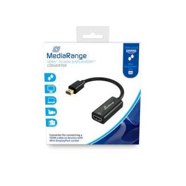 MEDIARANGE HDMI Buchse/Mini DP Stecker 10 Gbit/s 15cm schwar (MRCS176)