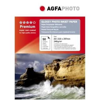 AGFA AP24050A4 AP TINTENSTRAHL-FOTOPAPIER A4 50Blatt 240gr glaenz. Karton Verpa