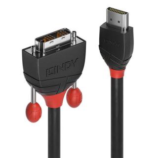 LINDY HDMI an DVI-D Single Link Kabel 2.00m, Black Line