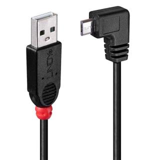 LINDY USB 2.0 Kabel Typ A/Micro-B 90° gewinkelt, 2m