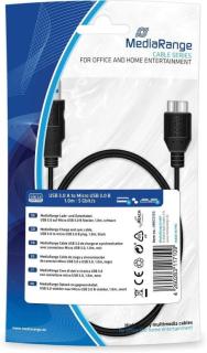 MEDIARANGE MRCS153 Edv-Zubehöre USB-Kabel Micro 3.0 schwarz (MRCS153)