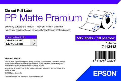 EPSON Premium - Polypropylen (PP) - matt - permanenter Acrylklebstoff - 76 x 51