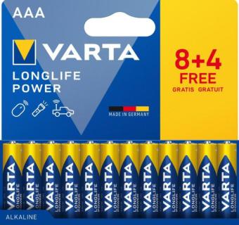 VARTA Alkaline Batterie "LONGLIFE POWER", Micro AAA, 8+4