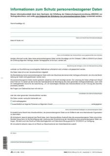 Informationsblatt "Informationen zum Schutz personenbezogener Daten".