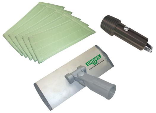 Innenreinigung Starter Set (Pad-Set 20 cm) PFK20<br>1 x Padhalter, 5 x Mikrofaser Reinigungs-Pad, 1 x Gewindeadapter für Alustangen