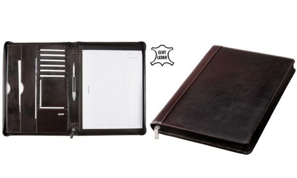 JÜSCHA Alassio A4 MONACO - Mappe mit Reißverschluss für Dokumente - Leder - ant